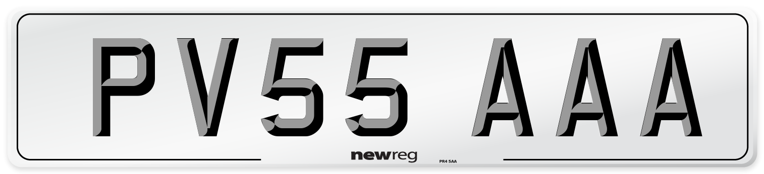 PV55 AAA Number Plate from New Reg